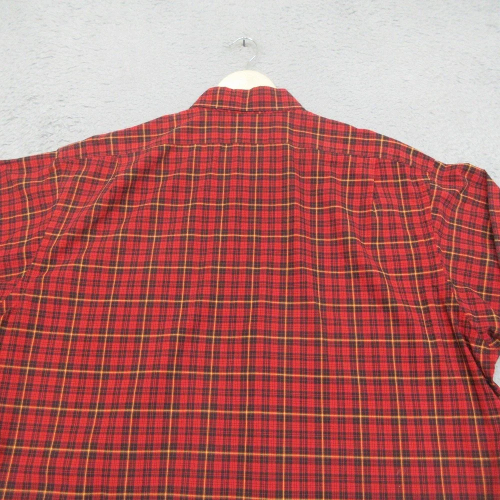 Polo Ralph Lauren Lowell Sport Shirt Men L Red Tartan Plaid Cotton Prep Classic